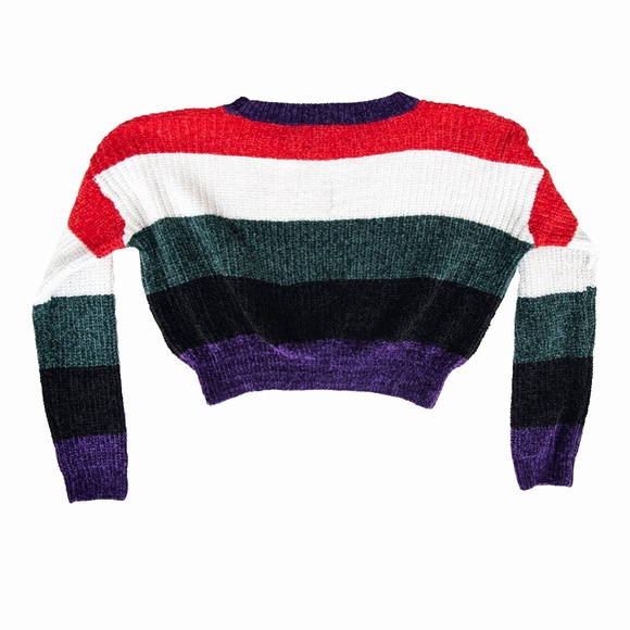 Ribbed Cropped Colorful Sweater - Picture 10 of 15